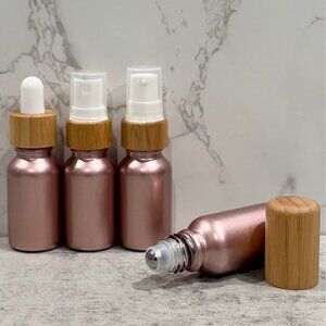 Variety Set ~ 15mL Rose Metallic Essential Oil Bottles ~ Set of 4